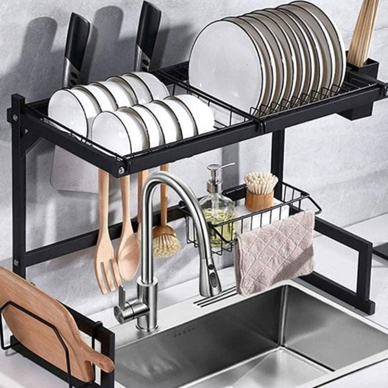 Escorredor de louça aço inox organizador suspenso modular suporte de pia e armário.