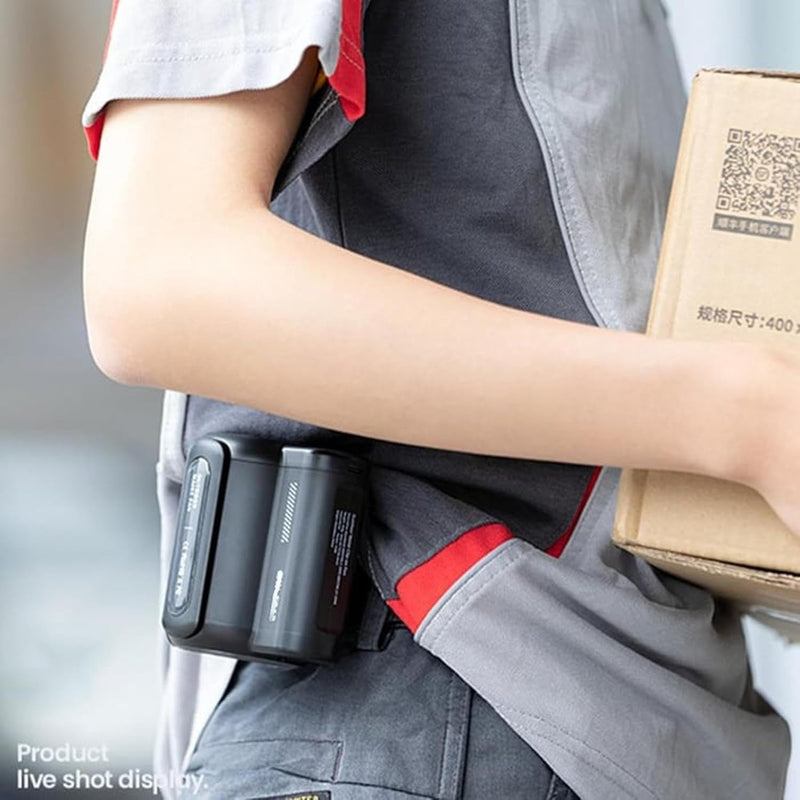 Ventilador portátil com clipe de cintura, velocidade recarregável, clipe legal