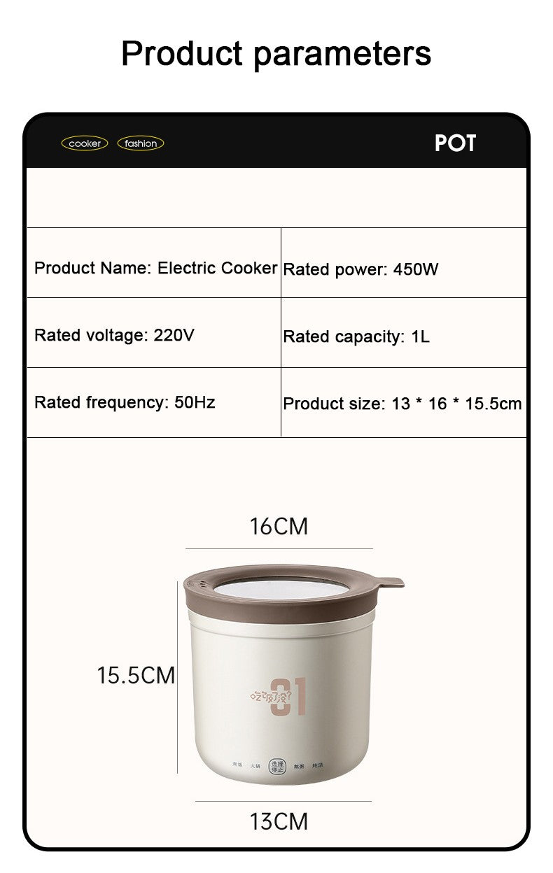 Mini panela de arroz multifuncional frigideira 1l macarrão panela ovo omelete f