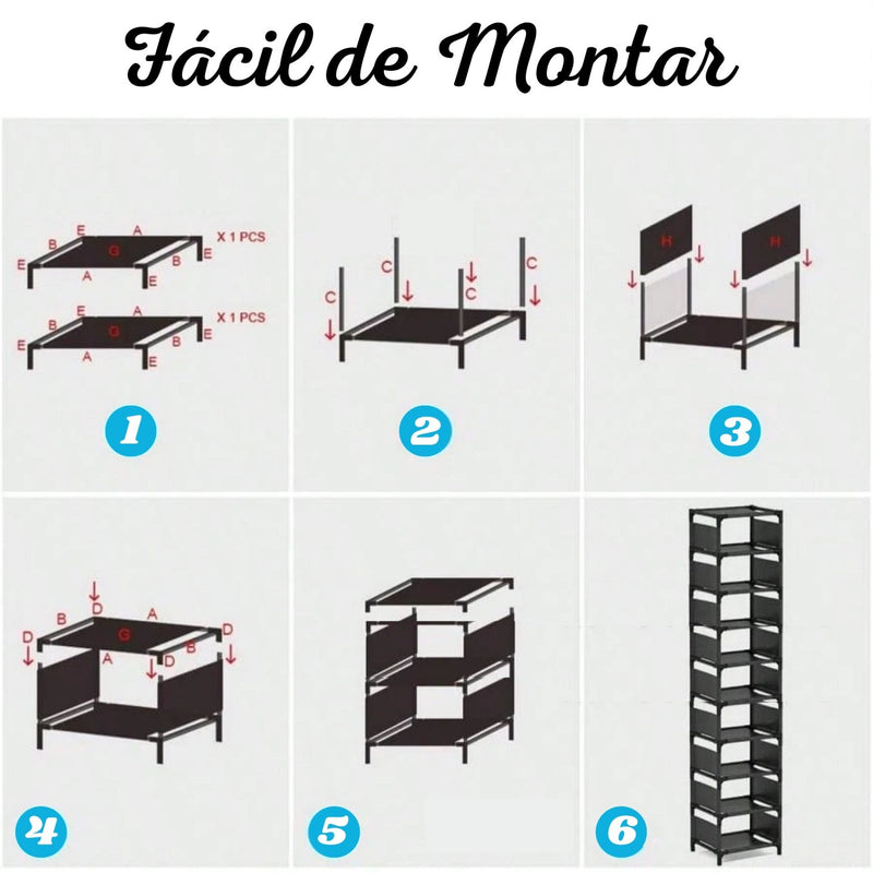 Sapateiro Desmontável Grande Espaço 5 Andares Organizadora Compacta de Tecido