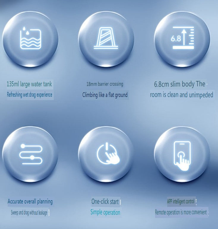 Máquina de limpeza doméstica, robô de varredura inteligente, esfregão automático de tanque de água, aspirador de pó robô integrado