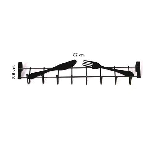 Gancho de Porta Multifuncional em Aço Inox para Pendurar Talheres Utensílios