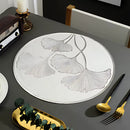 Conjunto 4 Peças Jogo Americano Cor Prata em Tecido Impermeavel Poliester.