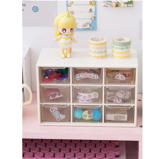 Gaveteiro Organizador Multiuso 9 Gavetas – Plástico Resistente, Escritório e quarto.