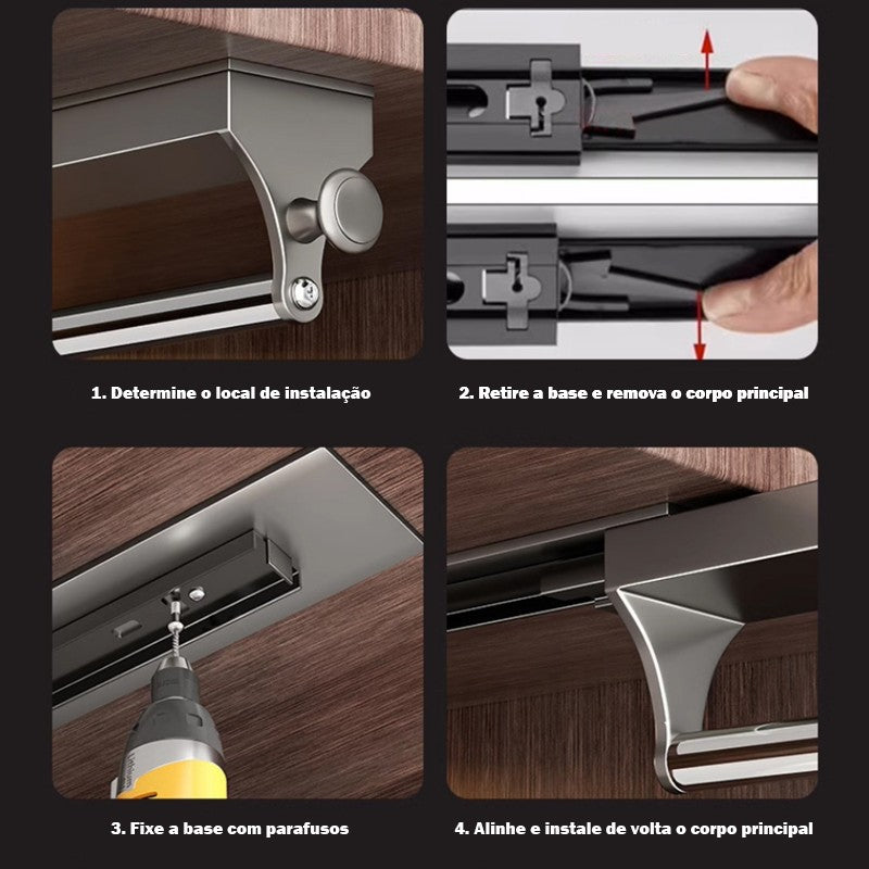 Cabide Retrátil Organizador De Roupas Calça E Camisa Tipo Gaveta Luxo 5245 Gra