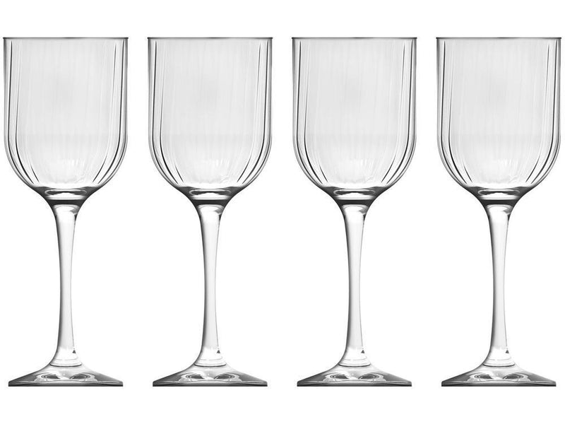 Jogo de Taças para Vinho de Vidro 400ml 4 peças Nadir Fiore