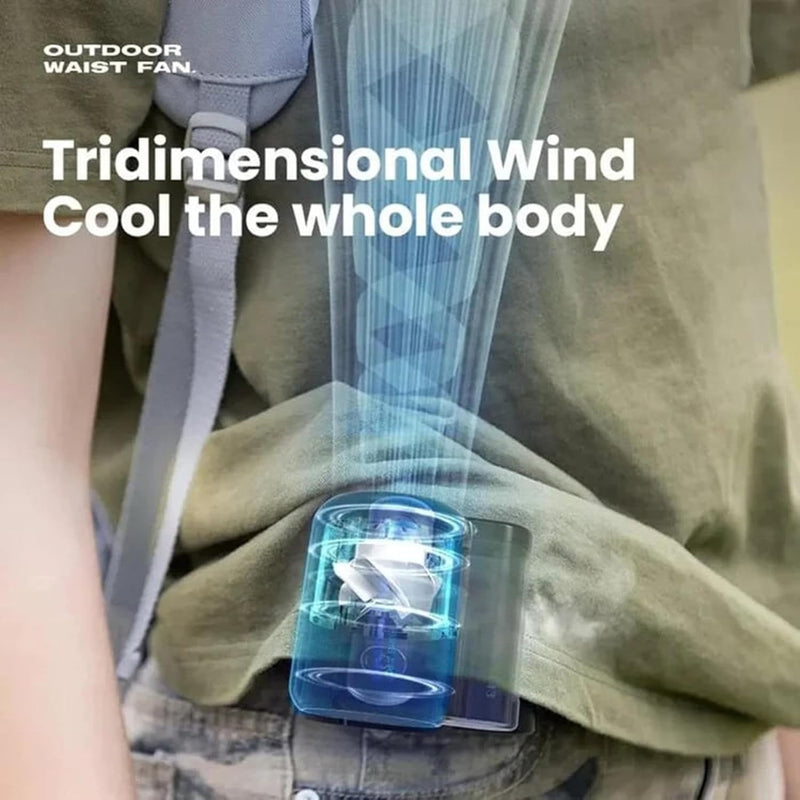 Ventilador portátil com clipe de cintura, velocidade recarregável, clipe legal