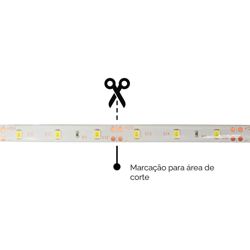 Fita Led 2835 Rolo 5 Metros 300leds Ip65 Dupla Face