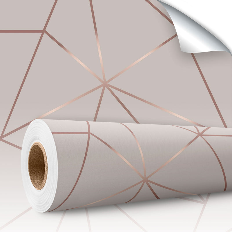 Papel de Parede Autoadesivo Vinílico Geométrico Triângulo Bege Marrom Claro.