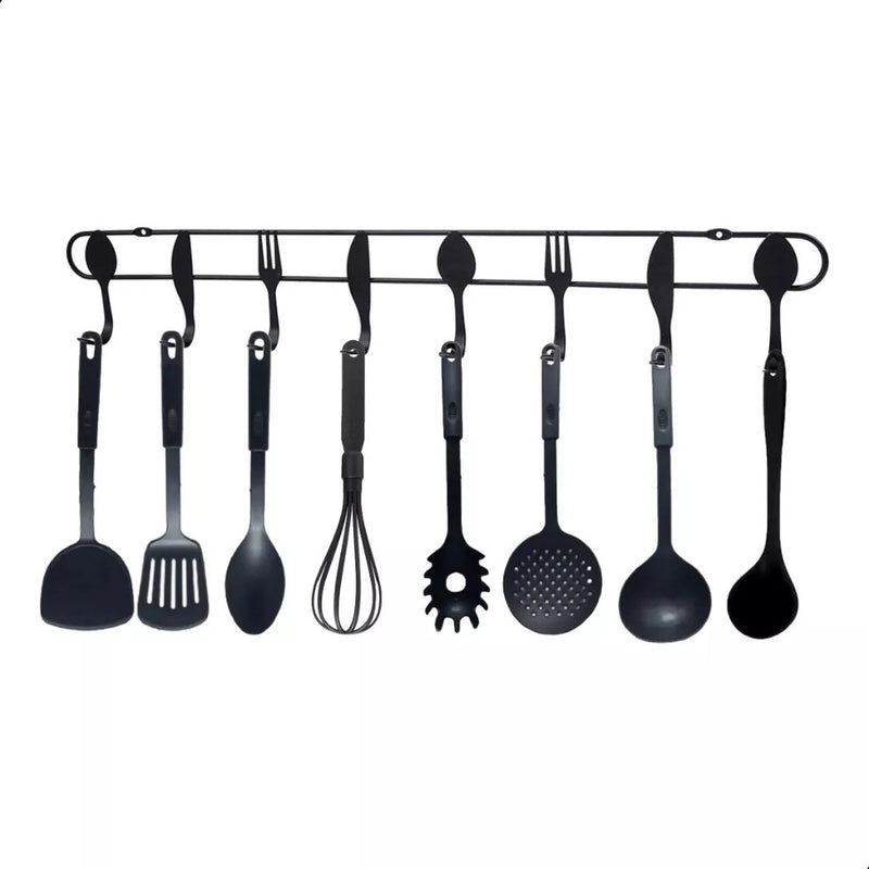 Gancho de Porta Multifuncional em Aço Inox para Pendurar Talheres Utensílios