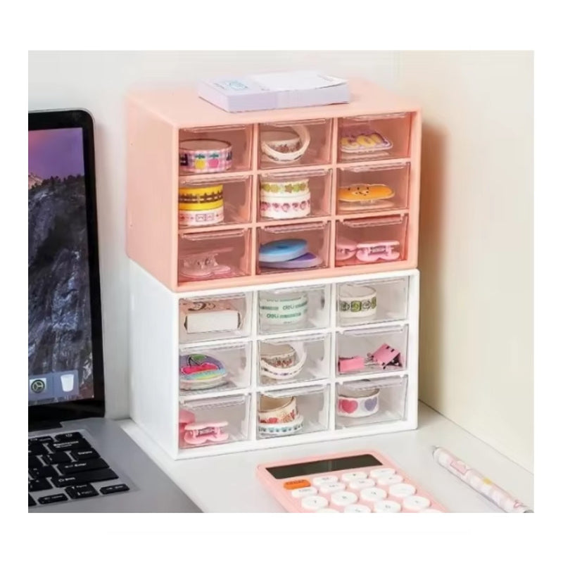 Gaveteiro Organizador Multiuso 9 Gavetas – Plástico Resistente, Escritório e quarto.