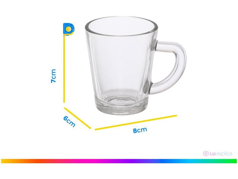 Jogo de Canecas de Café de Vidro 70ml Hauskraft