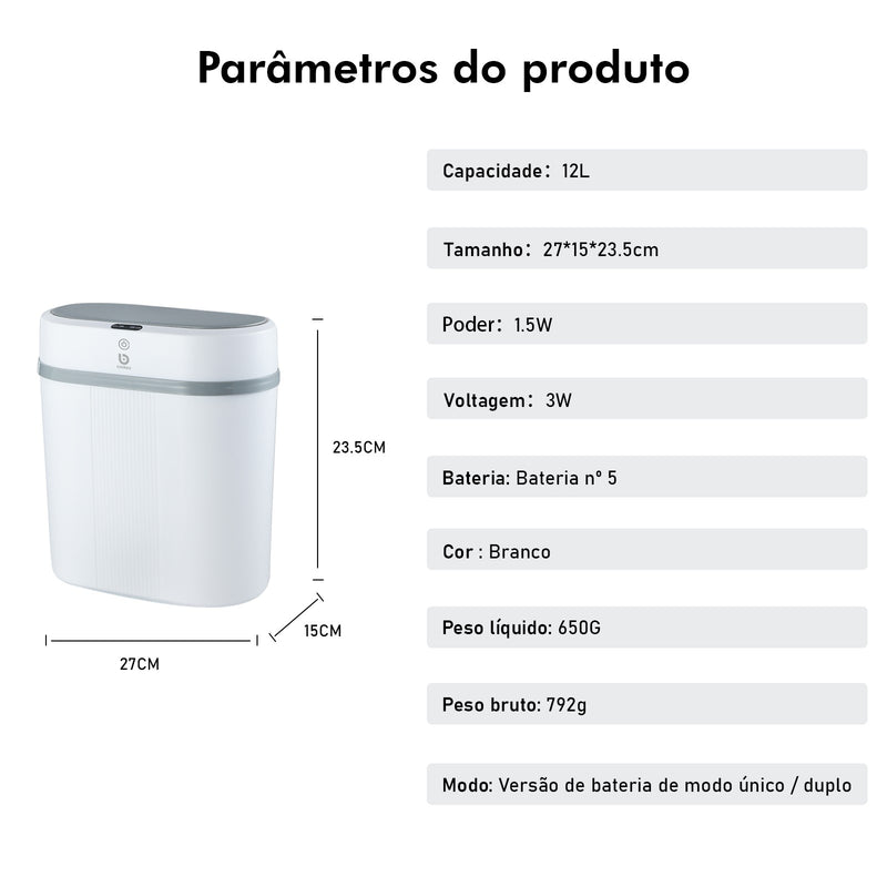Lixeira Sensor Automático, Lixeira Banheiro, Lixeira Automática, Lixeira Para cozinha ou banheiro.
