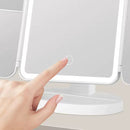 Espelho Grande Dobrável com Luz LED Portátil e Versátil 16 Leds Touch Articulavel.