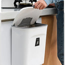 Lixeira Suspensa 9L Com Tampa Suporte Adesivo Alça Cozinha Banheiro Compacta pra cozinha.