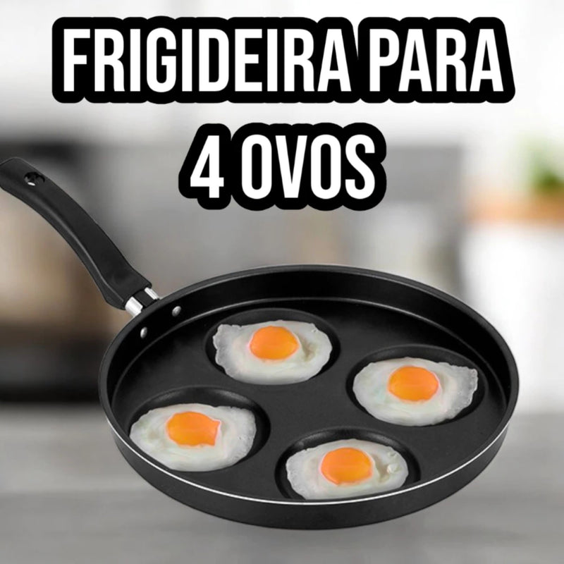 Frigideira Antiaderente 4 em 1 com Divisórias para Fritar Ovos Hamburguer Panqueca, etc.