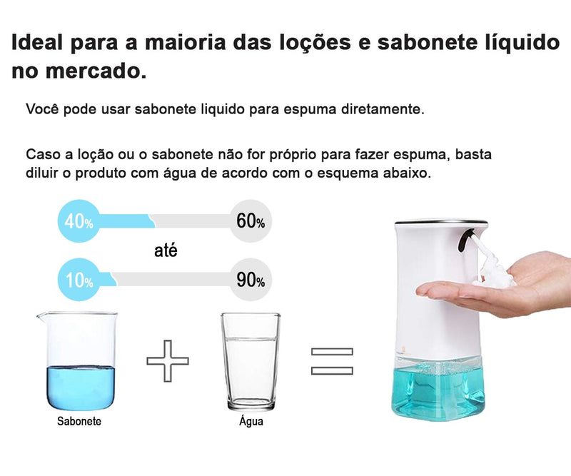 Porta sabonete líquido com sensor automático