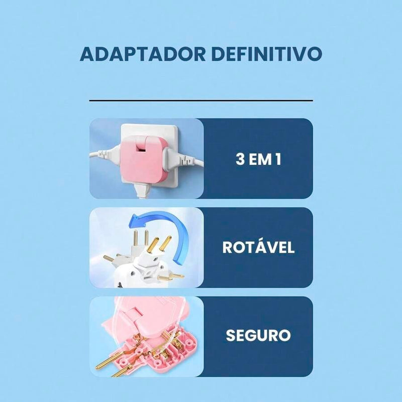 Multi-Plug Adaptador de saída sem fio Slim, soquete rotativo de 180 graus.