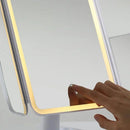 Espelho Grande Dobrável com Luz LED Portátil e Versátil 16 Leds Touch Articulavel.