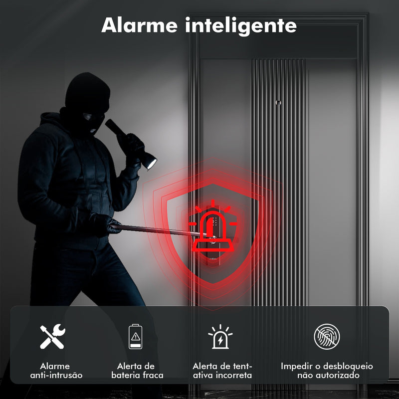 Fechadura Inteligente com Impressão Digital e Senha Compatível com Tuya.