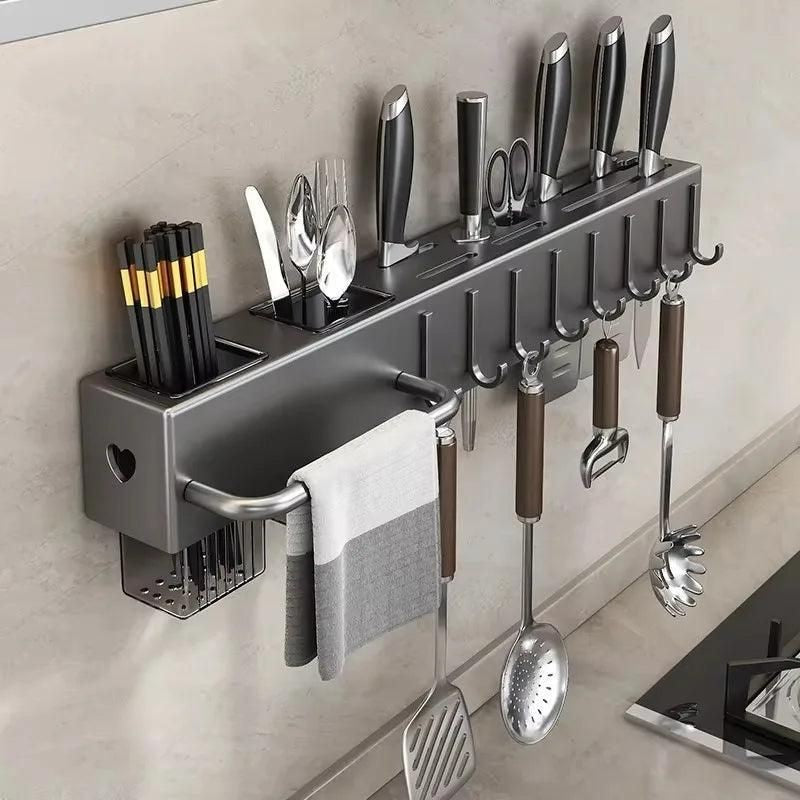 Organizador Parede Cozinha Prateleira Armazenamento Especiarias Rack Porta-utensilhos.