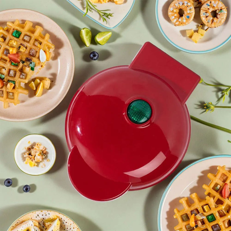 Mini Máquina de Café da Manhã OIMG — Waffle, Panqueca e Bolinhos Prontos em Minutos.