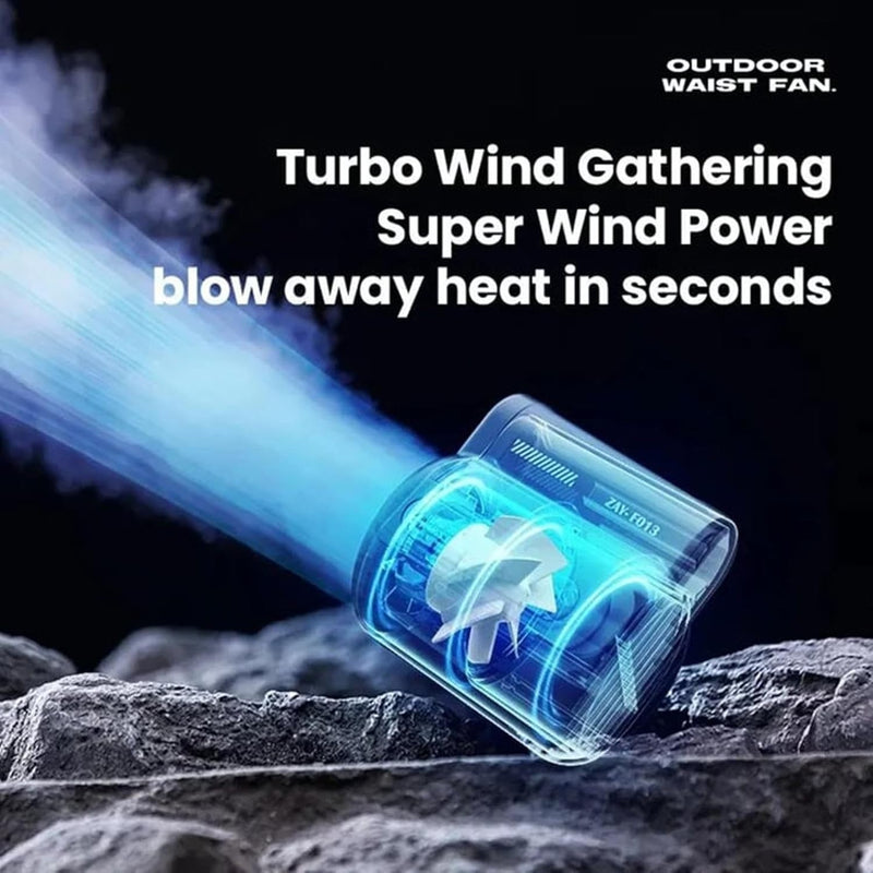 Ventilador portátil com clipe de cintura, velocidade recarregável, clipe legal