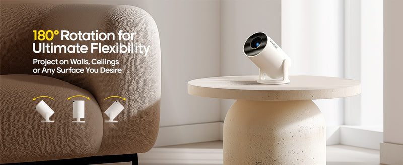 Projetor Magcúbico Android 11 290ANSI 720P 1080P 4K 180° Flexível BT5.0.