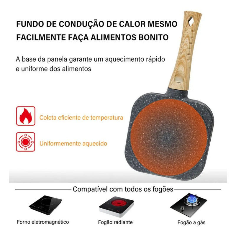 Frigideira Multifuncional 4 em 1 Antiaderente – Praticidade e Sabor em Cada Refeição
