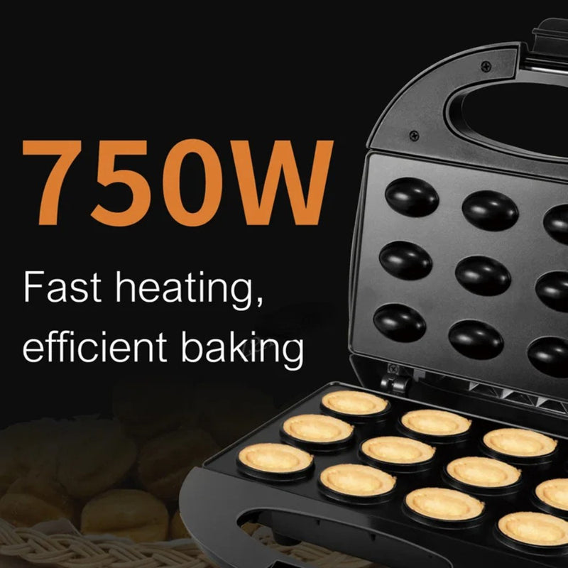 Mini Máquina Automática de Fazer Bolos, Waffles e Sanduíches — Praticidade e Sabor em Minutos!