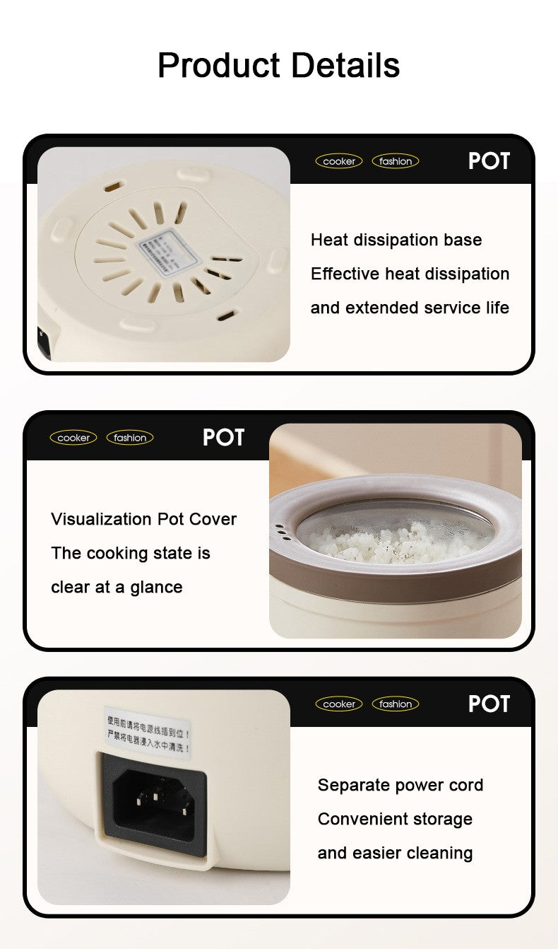 Mini panela de arroz multifuncional frigideira 1l macarrão panela ovo omelete f