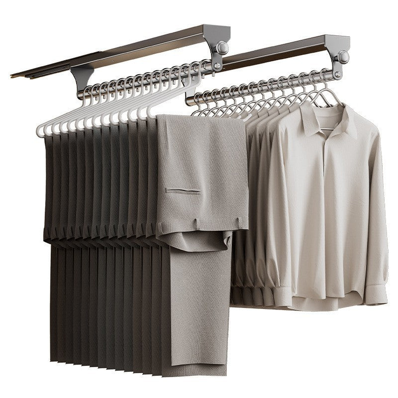 Cabide Retrátil Organizador De Roupas Calça E Camisa Tipo Gaveta Luxo 5245 Gra