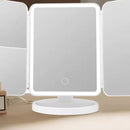 Espelho Grande Dobrável com Luz LED Portátil e Versátil 16 Leds Touch Articulavel.