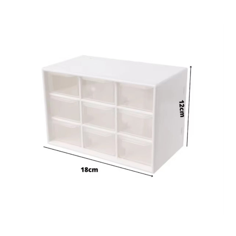 Gaveteiro Organizador Multiuso 9 Gavetas – Plástico Resistente, Escritório e quarto.