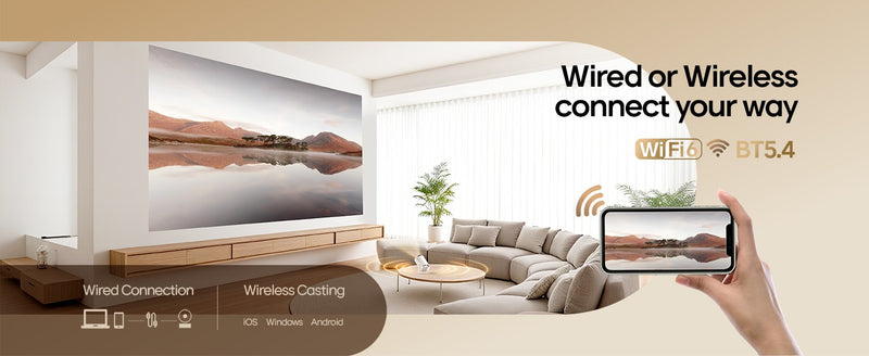 Projetor Magcúbico Android 11 290ANSI 720P 1080P 4K 180° Flexível BT5.0.