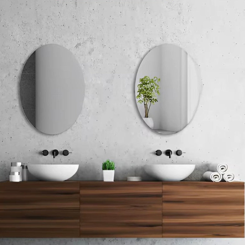 Espelho de Parede Oval Inquebrável em Acrílico 16,5x10,6 pol – Sem Moldura.