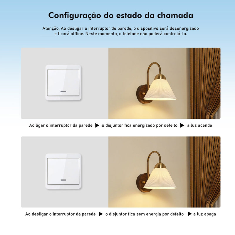 Interruptor Wi-Fi Inteligente WK-TD305F - Controle por Voz, App, Timer e Bluetooty.